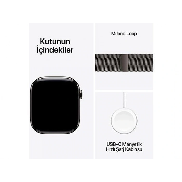 APPLE MFD34TU/A  Watch Series 11 GPS + Cellular 46mm Slate Titanium Case with Slate Milanese Loop - S/M