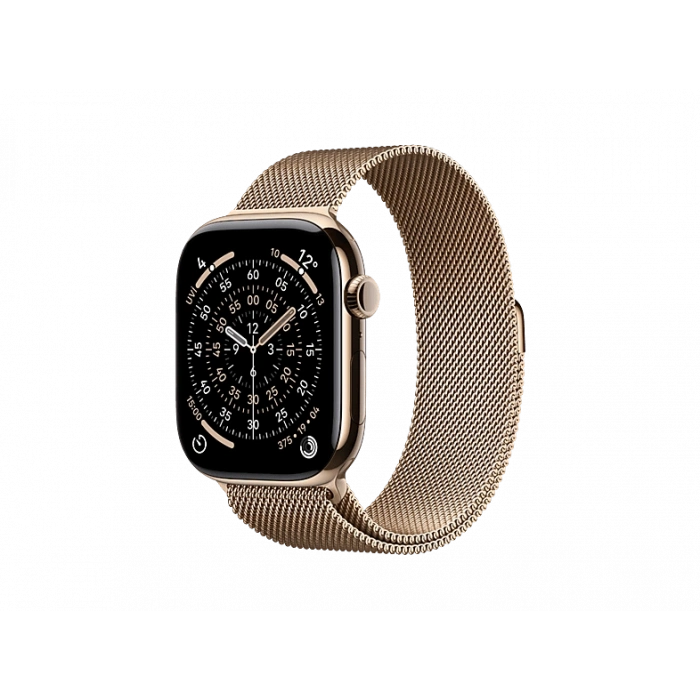 APPLE MFD74TU/A  Watch Series 11 GPS + Cellular 46mm Gold Titanium Case with Gold Milanese Loop - S/M