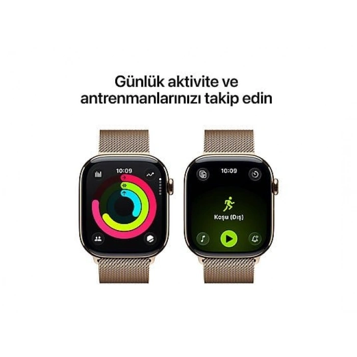 APPLE MFD74TU/A  Watch Series 11 GPS + Cellular 46mm Gold Titanium Case with Gold Milanese Loop - S/M