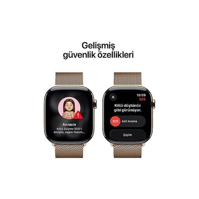 APPLE MFD74TU/A  Watch Series 11 GPS + Cellular 46mm Gold Titanium Case with Gold Milanese Loop - S/M