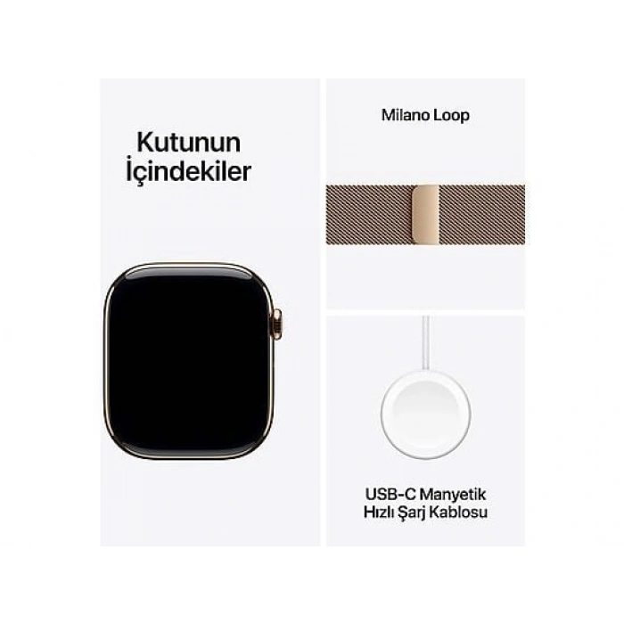 APPLE MFD74TU/A  Watch Series 11 GPS + Cellular 46mm Gold Titanium Case with Gold Milanese Loop - S/M