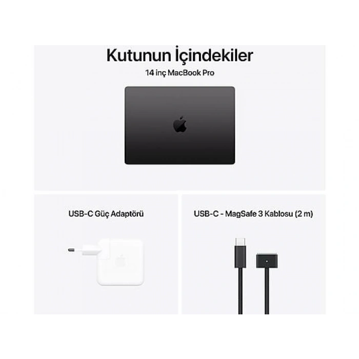 APPLE MW2U3TU/A/Macbook Pro/Apple M4 İşlemci/10 Çekirdek CPU-10 Çekirdek GPU/16GB RAM/512GB SSD/14.2/Uzay Siyahı