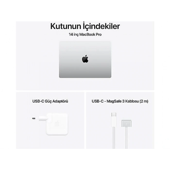 APPLE MW2W3TU/A/Macbook Pro/Apple M4 İşlemci/10 Çekirdek CPU-10 Çekirdek GPU/16GB RAM/512GB SSD/14.2/Gümüş