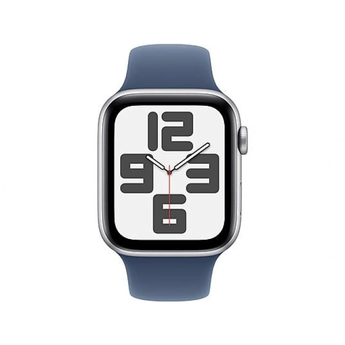 APPLE Watch SE GPS 44mm Silver Aluminium Case with Denim Sport Band - M/L