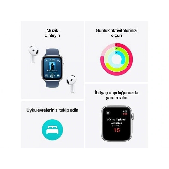 APPLE Watch SE GPS 44mm Starlight Aluminium Case with Starlight Sport Band - M/L
