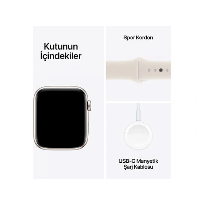 APPLE Watch SE GPS 44mm Starlight Aluminium Case with Starlight Sport Band - M/L