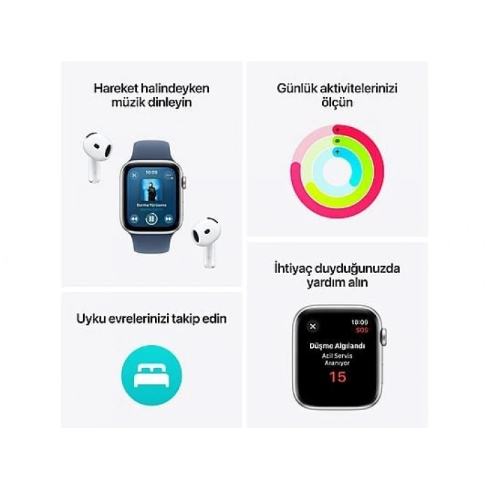 APPLE Watch SE GPS + Cellular 2024  40mm Silver Aluminium Case with Denim Sport Band - S/M