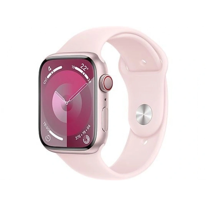 APPLE Watch Series 9 GPS + Cellular MRMK3TU/A  45 mm Pembe Alüminyum Kasa ve Uçuk Pembe Spor Kordon - S/M