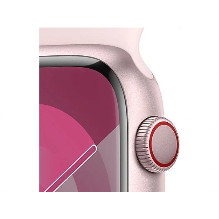APPLE Watch Series 9 GPS + Cellular MRMK3TU/A  45 mm Pembe Alüminyum Kasa ve Uçuk Pembe Spor Kordon - S/M