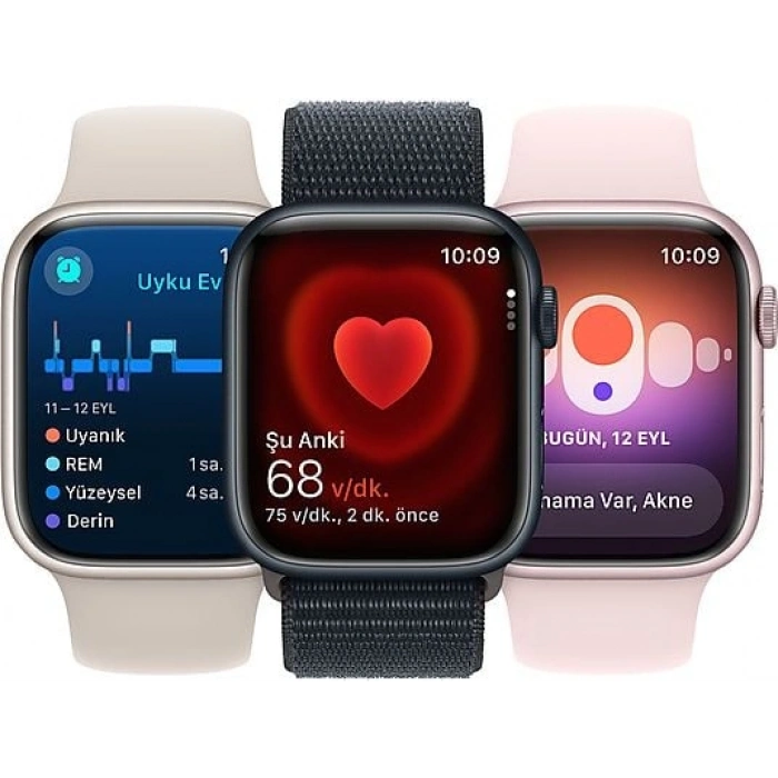 APPLE Watch Series 9 GPS + Cellular MRMK3TU/A  45 mm Pembe Alüminyum Kasa ve Uçuk Pembe Spor Kordon - S/M