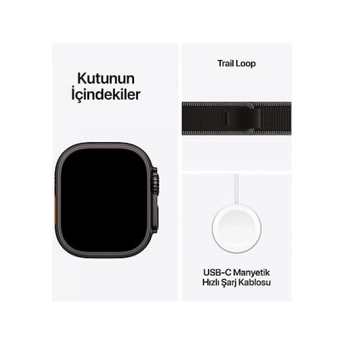 APPLE Watch Ultra 3 GPS + Cellular 49mm Black Titanium Case with Black/Charcoal Trail Loop - S/M   MF1D4TU/A