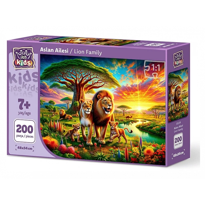 ART PUZZLE Art Çocuk Aslan Ailesi 200 Parça Puzzle