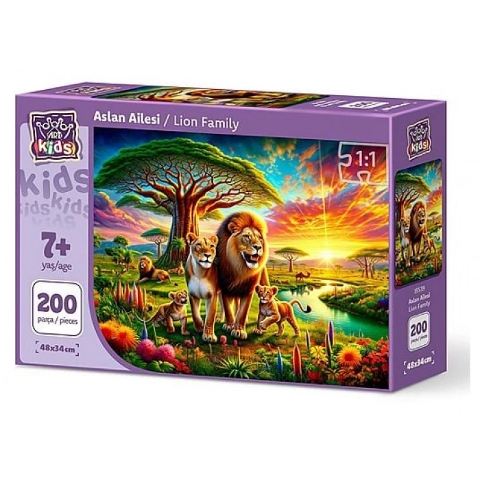 ART PUZZLE Art Çocuk Aslan Ailesi 200 Parça Puzzle