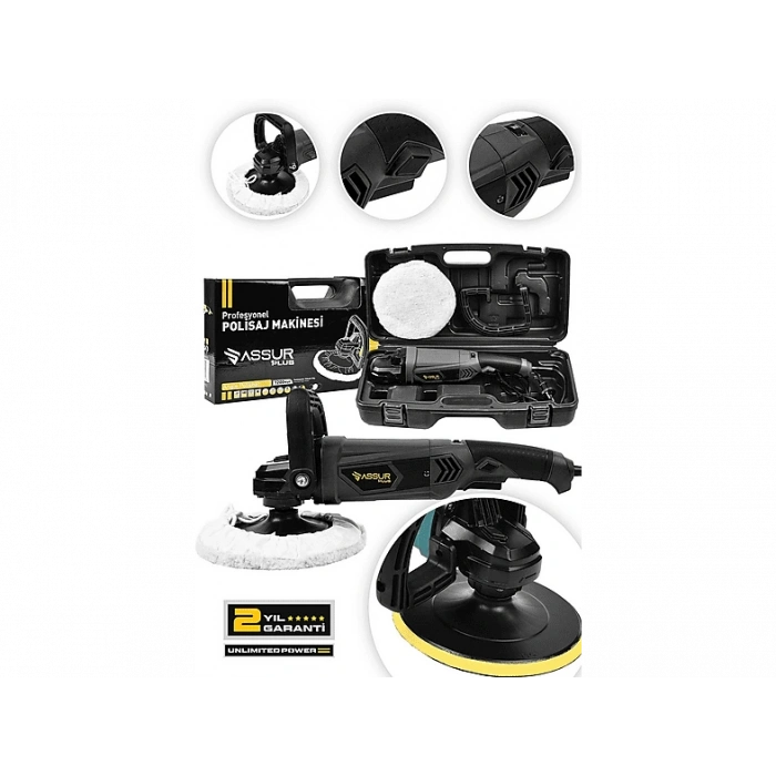 ASSUR 1200 W Devir Ayarlı 6 Kademeli 180 mm Pasta Cila Polisaj Makinesi