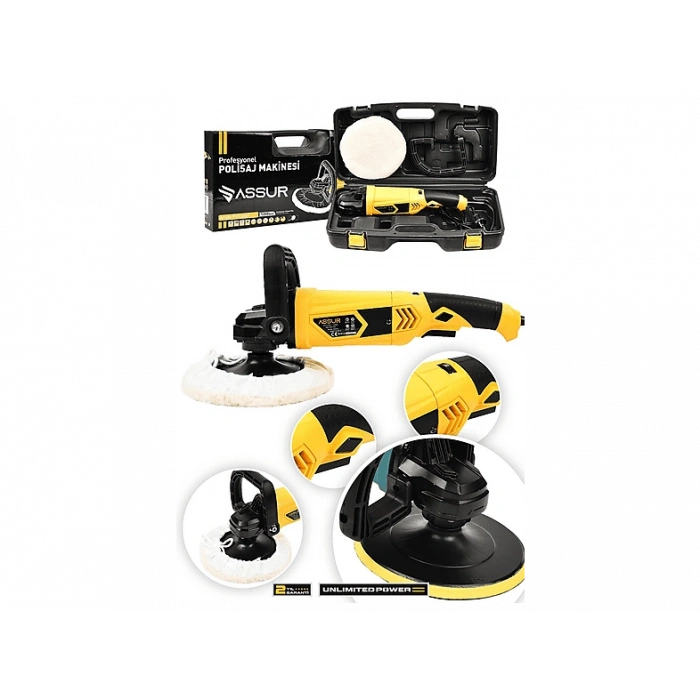 ASSUR 1200 W Devir Ayarlı 6 Kademeli 180 mm Pasta Cila Polisaj Makinesi