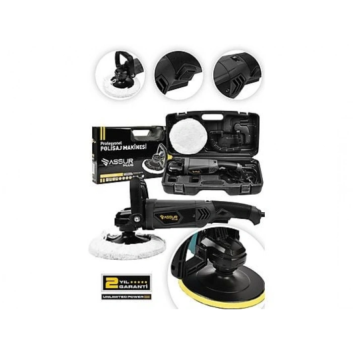 ASSUR 1200 W Devir Ayarlı 6 Kademeli 180 mm Pasta Cila Polisaj Makinesi