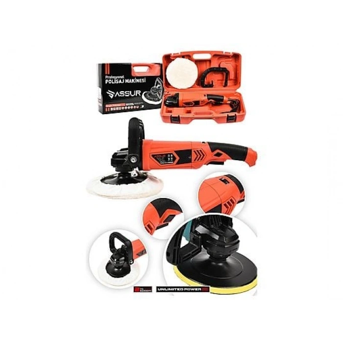 ASSUR 1200 W Devir Ayarlı 6 Kademeli 180 mm Pasta Cila Polisaj Makinesi