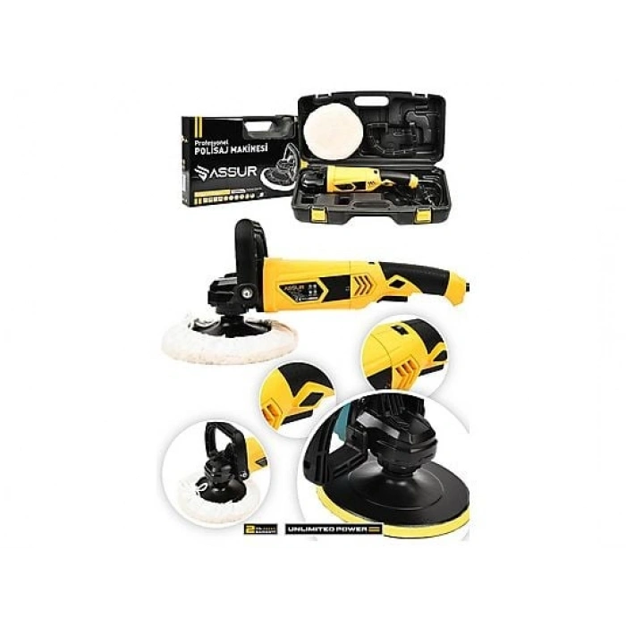 ASSUR 1200 W Devir Ayarlı 6 Kademeli 180 mm Pasta Cila Polisaj Makinesi