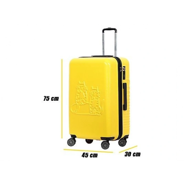 BIGGDESIGN Cats ABS Büyük Boy Valiz Sarı