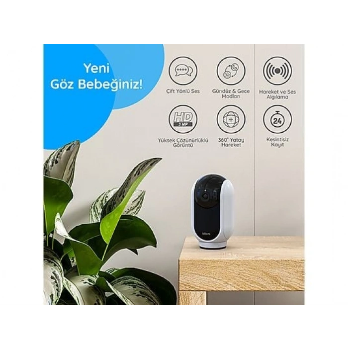 BILICRA Iris 360° 3 MP Akıllı Kamera Beyaz