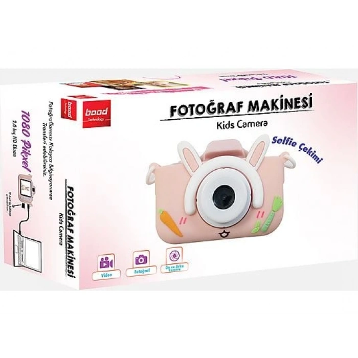BOOD Çocuk Fotoğraf Makinesi Neon 011 Pembe