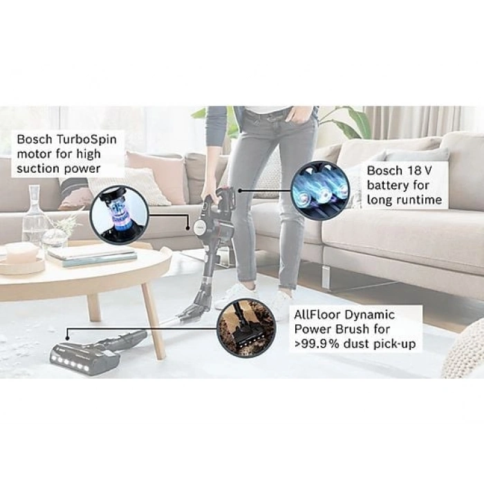 BOSCH BCS711XTR Unlimited 7 Şarjlı Süpürge Siyah