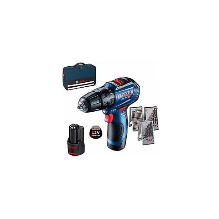 BOSCH GSB 12V-30 39 Parça Set Hediyeli Darbeli Akülü Vidalama