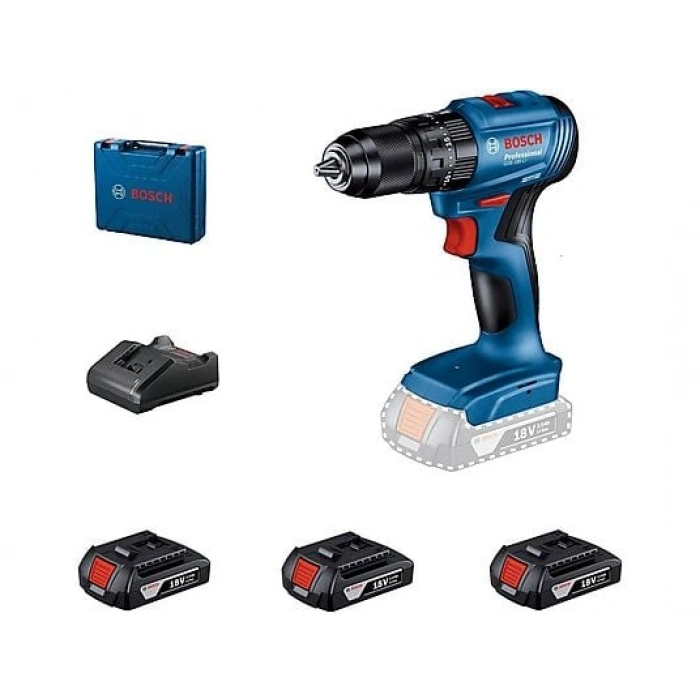 BOSCH GSB 185 Li 3x2.0Ah Darbeli Akülü Vidalama