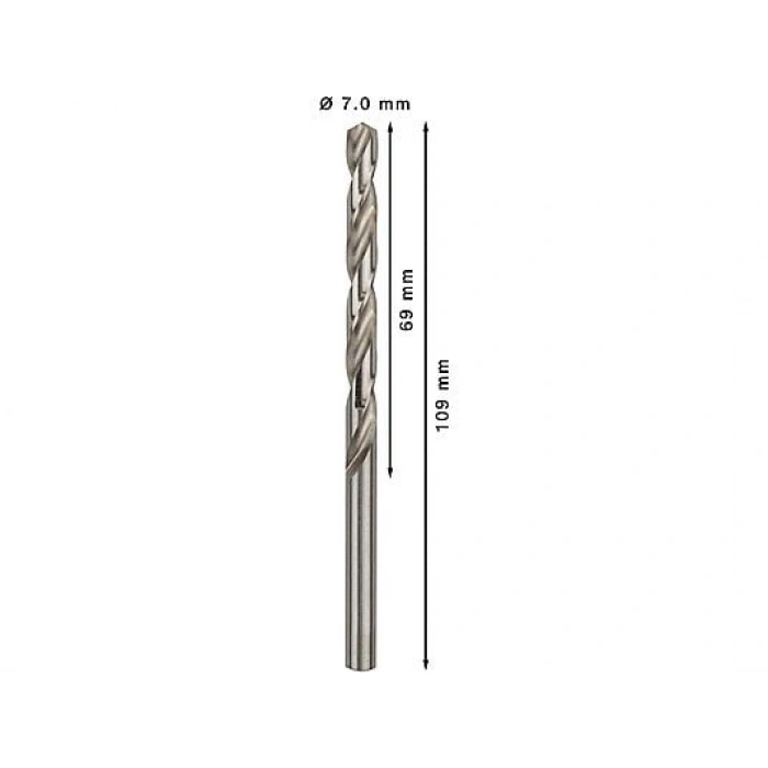 BOSCH HSS Taşlanmış Spiral 7*109 mm 10lu Paket Metal Delme Ucu