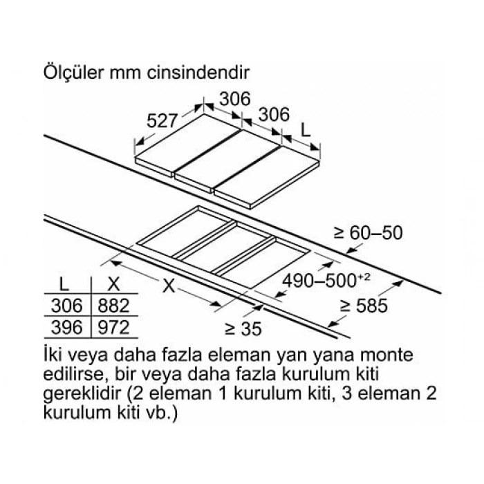 BOSCH PKF375CA2E Ankastre  Elektrikli Domino Ocak