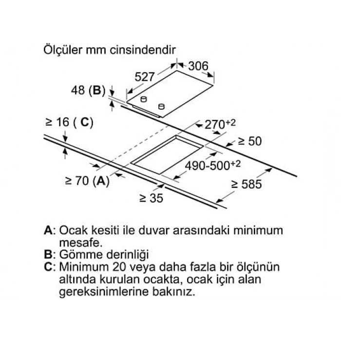 BOSCH PKF375CA2E Ankastre  Elektrikli Domino Ocak