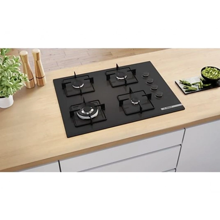 BOSCH POH7C6P30O Gazlı Ankastre Ocak Siyah