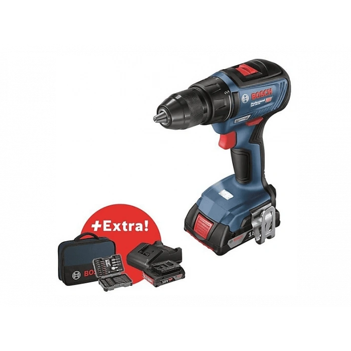 BOSCH PROFESSIONAL GSR 18V-50 43 Parça Set+ Çift Akülü Vidalama Makinesi