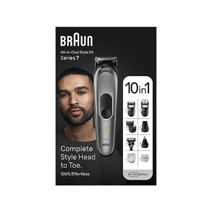 BRAUN MGK7420 Series 7 10’u 1 Arada Erkek Bakım Kiti Siyah Gümüş