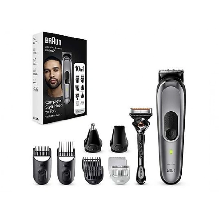 BRAUN MGK7420 Series 7 10’u 1 Arada Erkek Bakım Kiti Siyah Gümüş