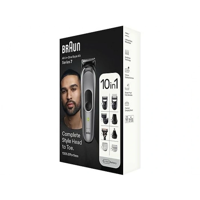 BRAUN MGK7420 Series 7 10’u 1 Arada Erkek Bakım Kiti Siyah Gümüş