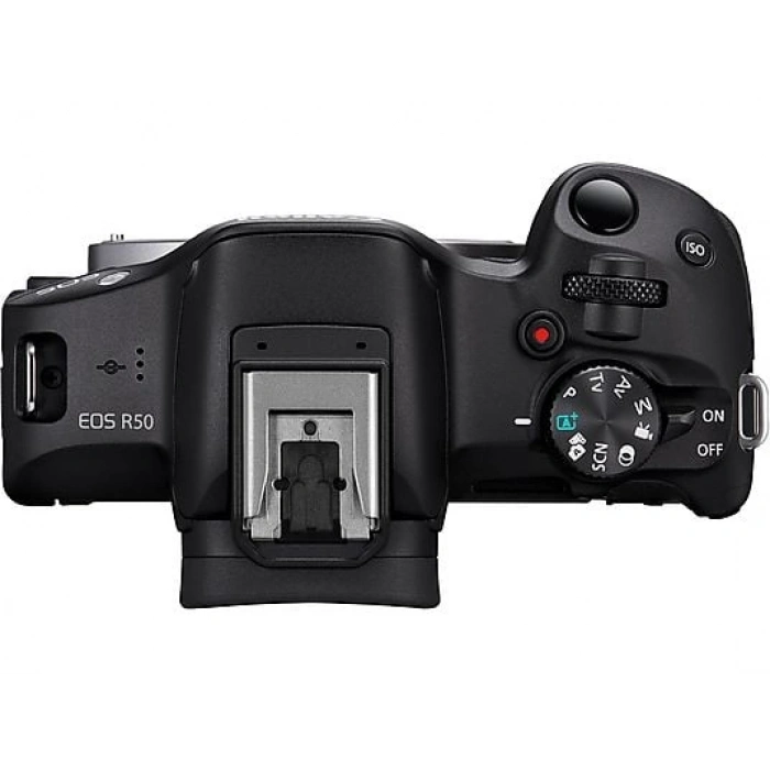 CANON EOS R50 + RF-S 18-45mm IS Creator Kit Fotoğraf Makinesi Siyah