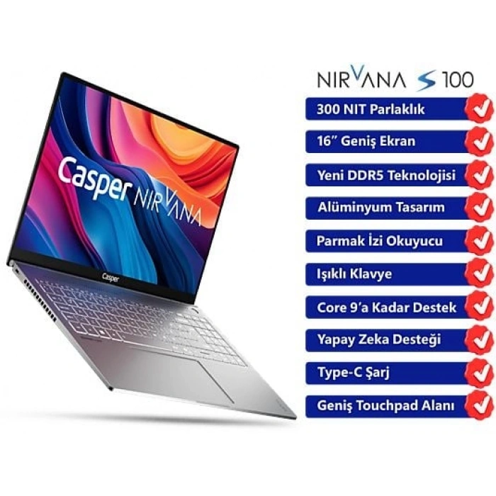 CASPER Nirvana S100.1342-BE00P-G-F/Core i5-13420H/16 GB RAM/500 GB SSD/16/W11 Laptop