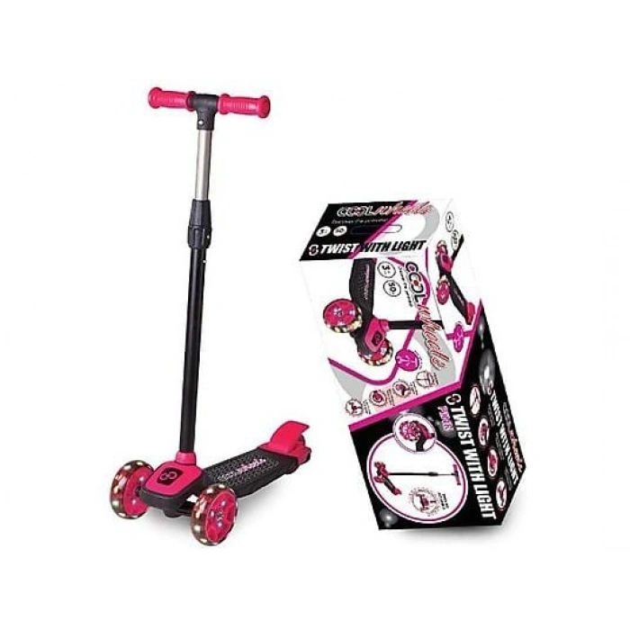 COOL WHEELS Twist 3 Tekerlekli Işıklı Çocuk Scooter Pembe