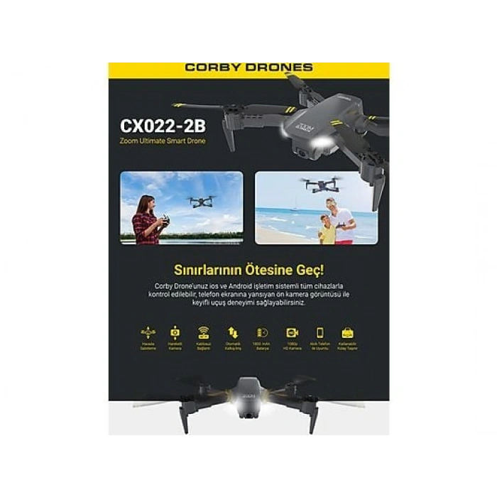 CORBY CX022-2B Zoom Pro Ultimate Çift Bataryalı 720P Smart Drone