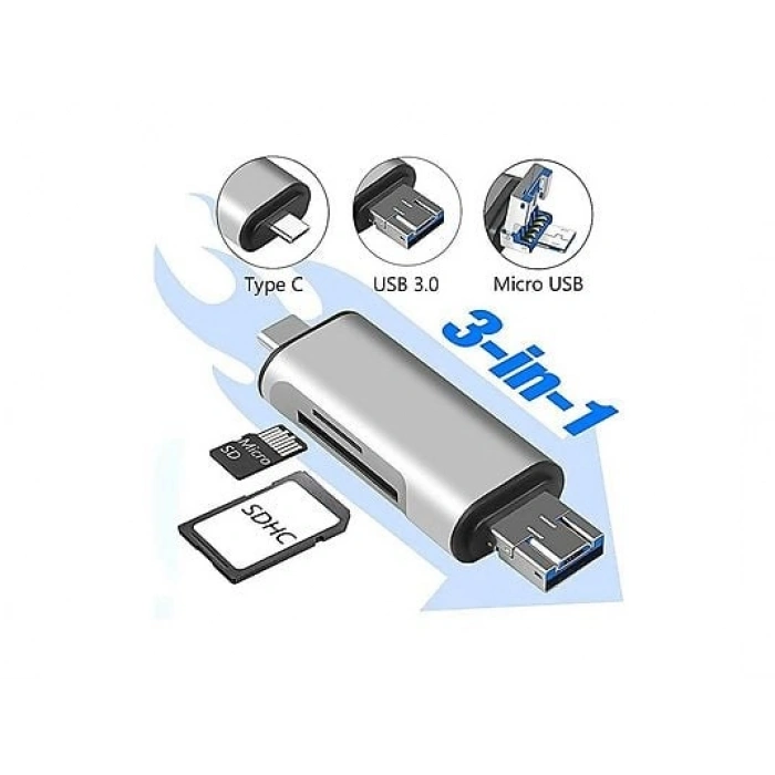 DAYTONA ADS-103 Type-C To USB 3.0  Sd Tf Kart Okuyucu