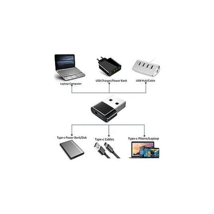DAYTONA ADS-613 USB 3.1 To Type-C 10 Gbps Gen2 Yüksek Hızlı Data Şarj Çevirici Dönüştürücü Adaptör Füme