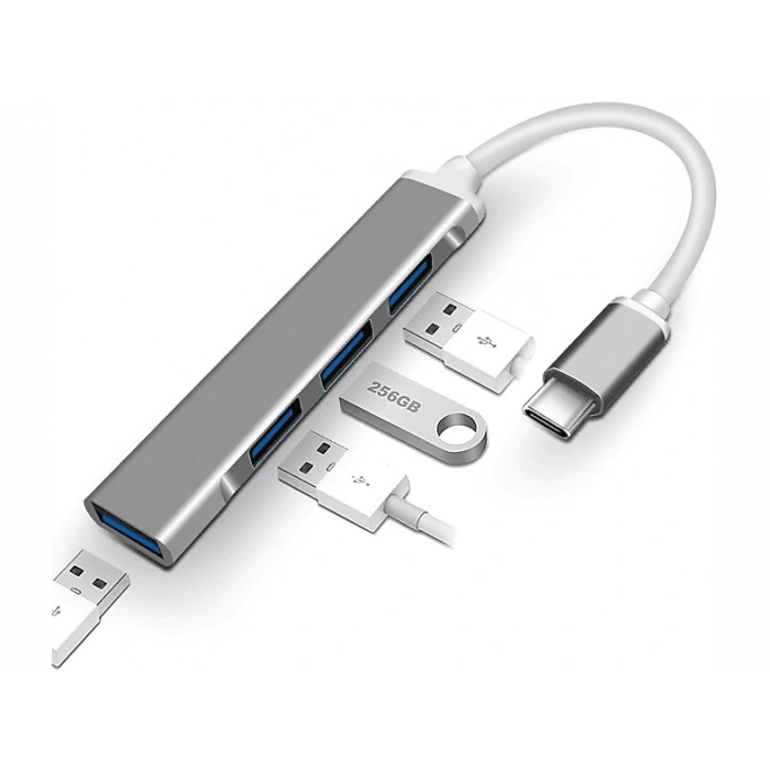 DAYTONA C-809 Type-C to 4* USB 3.0 Çevirici Adaptör Gri