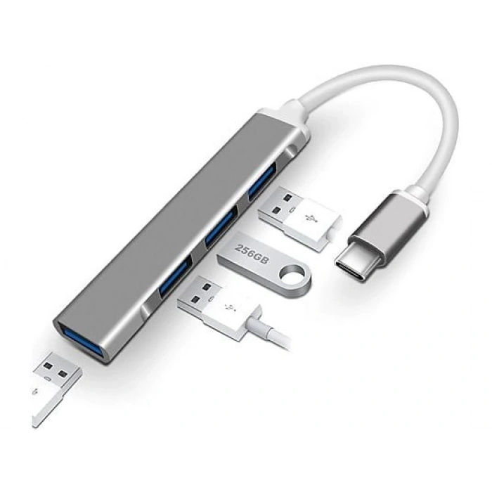 DAYTONA C-809 Type-C to 4* USB 3.0 Çevirici Adaptör Gri