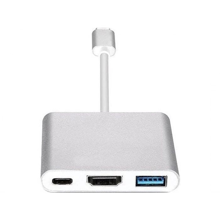 DAYTONA FC01 3 in 1 Type C HDMI USB Multi Adaptör Silver