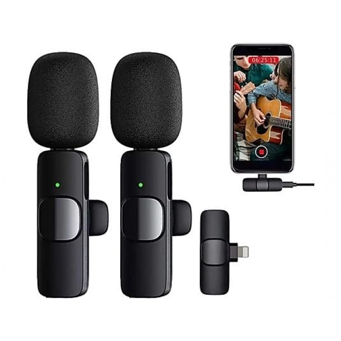 DAYTONA K9 Lightning Wireless Çiftli Yaka Mikrofonu