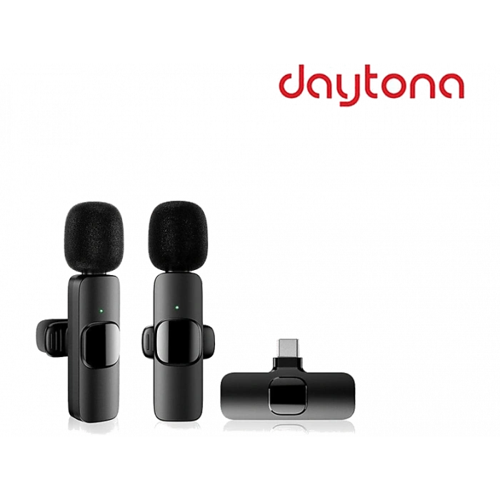 DAYTONA K9 Type-C Wireless Çiftli Yaka Mikrofonu
