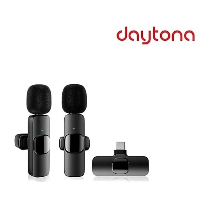 DAYTONA K9 Type-C Wireless Çiftli Yaka Mikrofonu