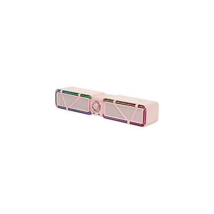 DIVOOM D-Base 30W RGB Işıklı Çift Portlu 35W Hızlı Şarj Masaüstü Gaming Bluetooth Hoparlör Pembe