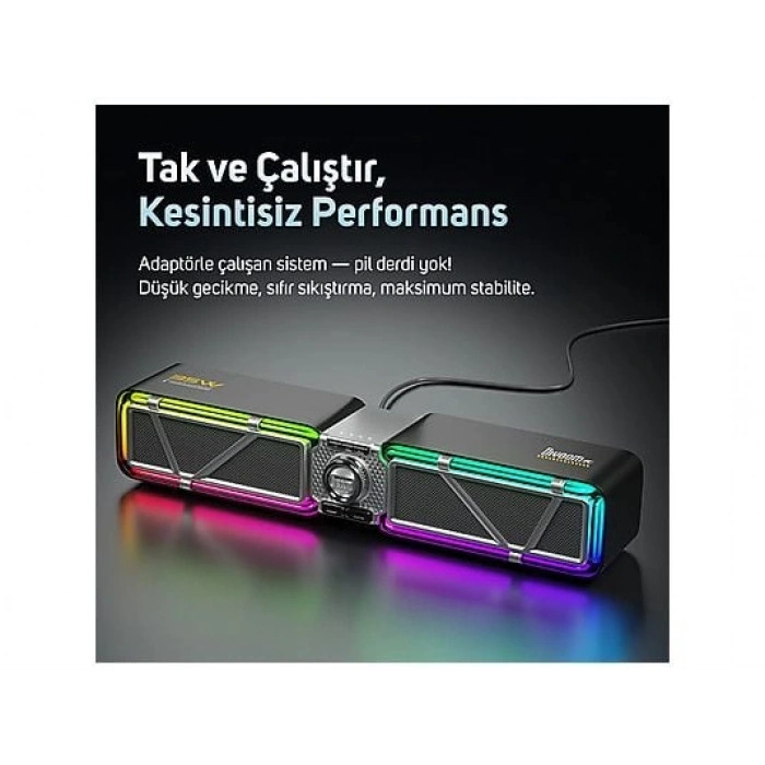 DIVOOM D-Base 30W RGB Işıklı Çift Portlu 35W Hızlı Şarj Masaüstü Gaming Bluetooth Hoparlör Pembe